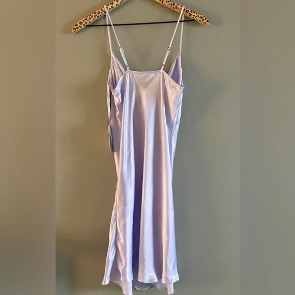 DRY GOODS | Lola Grace Lilac Silk Cami Lavender Haze Chemise Slip Dress NWT - Picture 5 of 5
